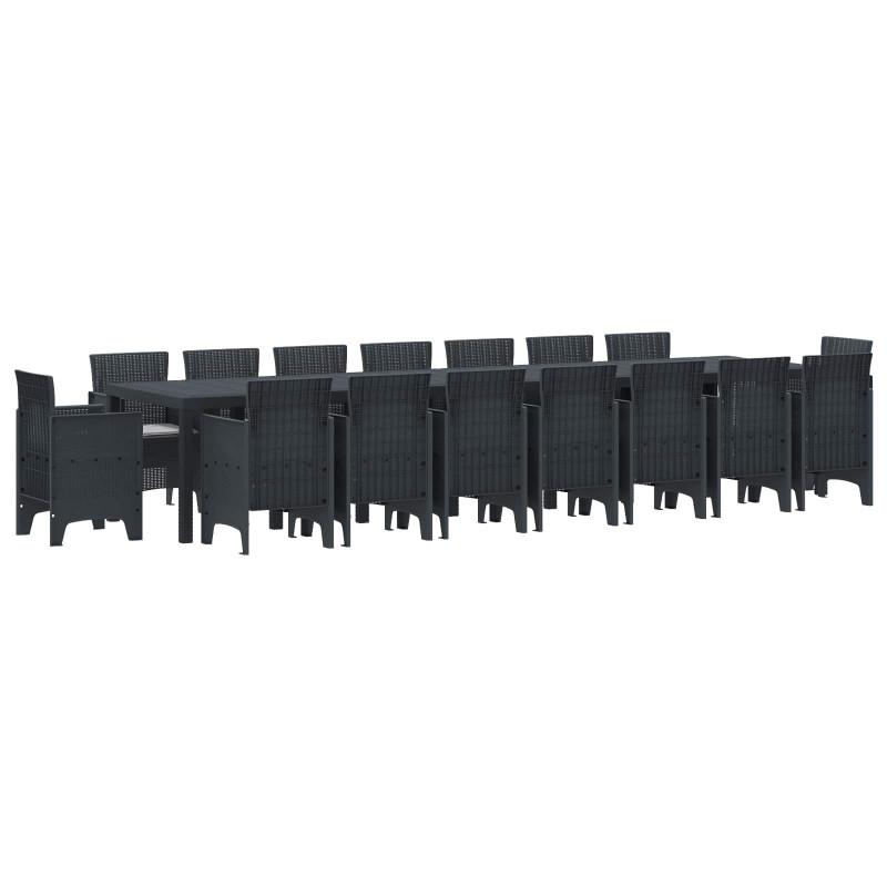 Zestaw do jadalni ogrodowej z poduszkami 17 pcs Antracyt PP