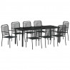 Zestaw do jadalni w ogrodzie 9 pcs Czarny