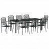Zestaw do jadalni w ogrodzie 9 pcs Czarny