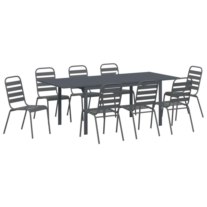 Zestaw do jadalni w ogrodzie 9 pcs Antracyt