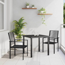 Zestaw do jadalni w ogrodzie 3 pcs Czarny