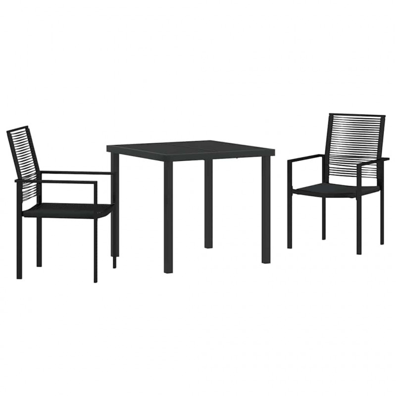 Zestaw do jadalni w ogrodzie 3 pcs Czarny