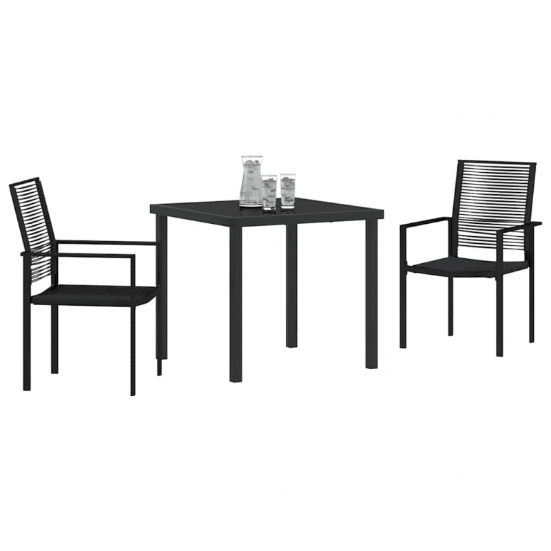 Zestaw do jadalni w ogrodzie 3 pcs Czarny