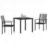 Zestaw do jadalni w ogrodzie 3 pcs Czarny