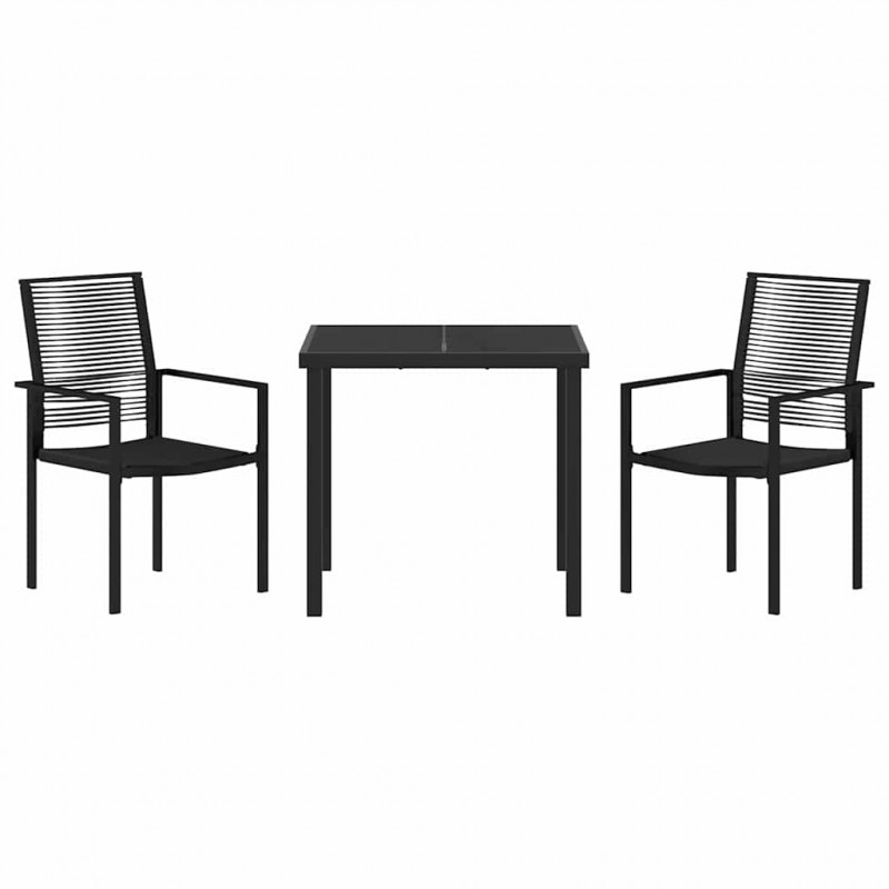 Zestaw do jadalni w ogrodzie 3 pcs Czarny