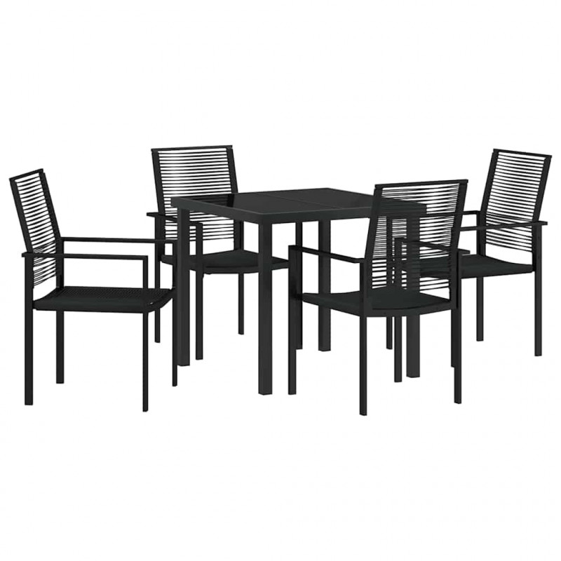 Zestaw do jadalni w ogrodzie 5 pcs Czarny
