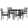 Zestaw do jadalni w ogrodzie 5 pcs Czarny