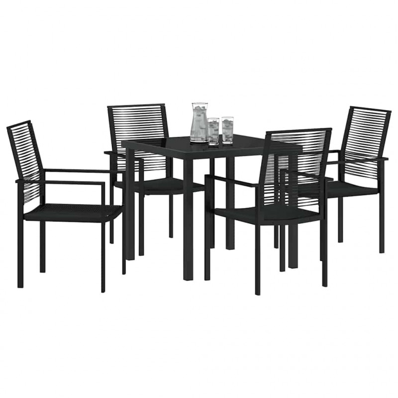 Zestaw do jadalni w ogrodzie 5 pcs Czarny