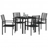 Zestaw do jadalni w ogrodzie 5 pcs Czarny