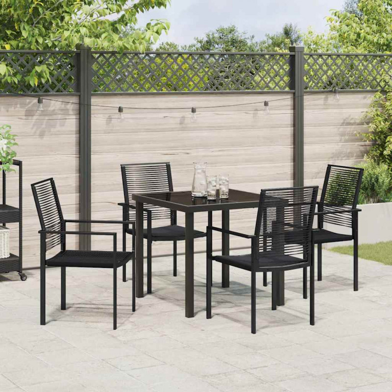 Zestaw do jadalni w ogrodzie 5 pcs Czarny