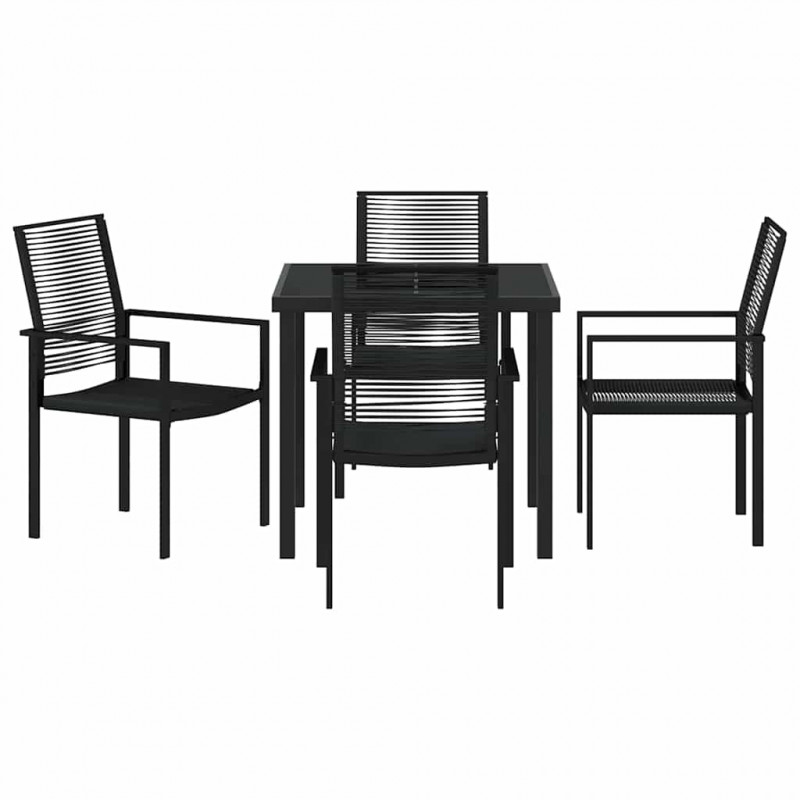 Zestaw do jadalni w ogrodzie 5 pcs Czarny