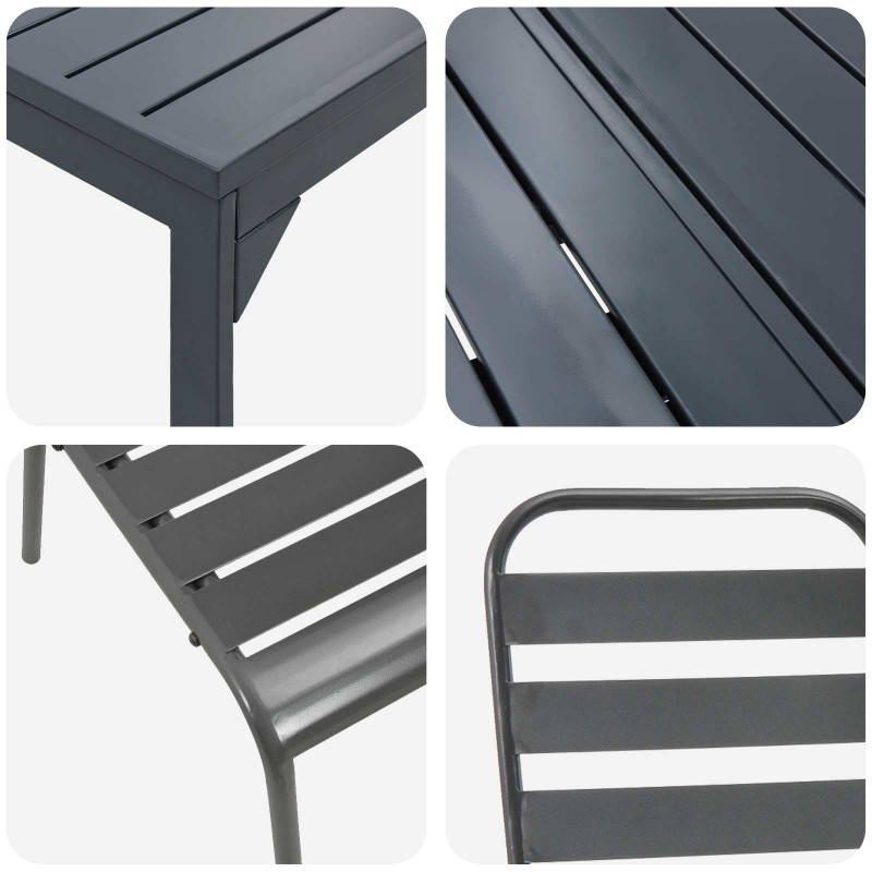 Zestaw do jadalni w ogrodzie 11 pcs Antracyt