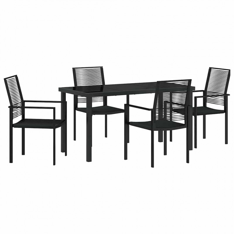 Zestaw do jadalni w ogrodzie 5 pcs Czarny