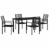 Zestaw do jadalni w ogrodzie 5 pcs Czarny