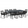 Zestaw do jadalni w ogrodzie 9 pcs Czarny polirattan