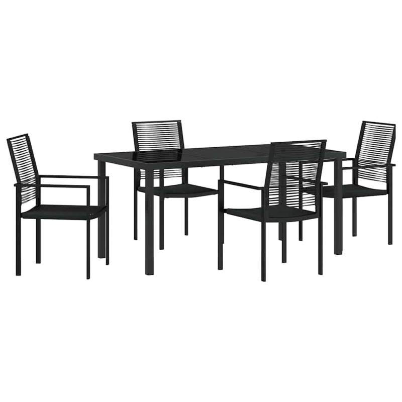 Zestaw do jadalni w ogrodzie 5 pcs Czarny