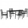 Zestaw do jadalni w ogrodzie 5 pcs Czarny