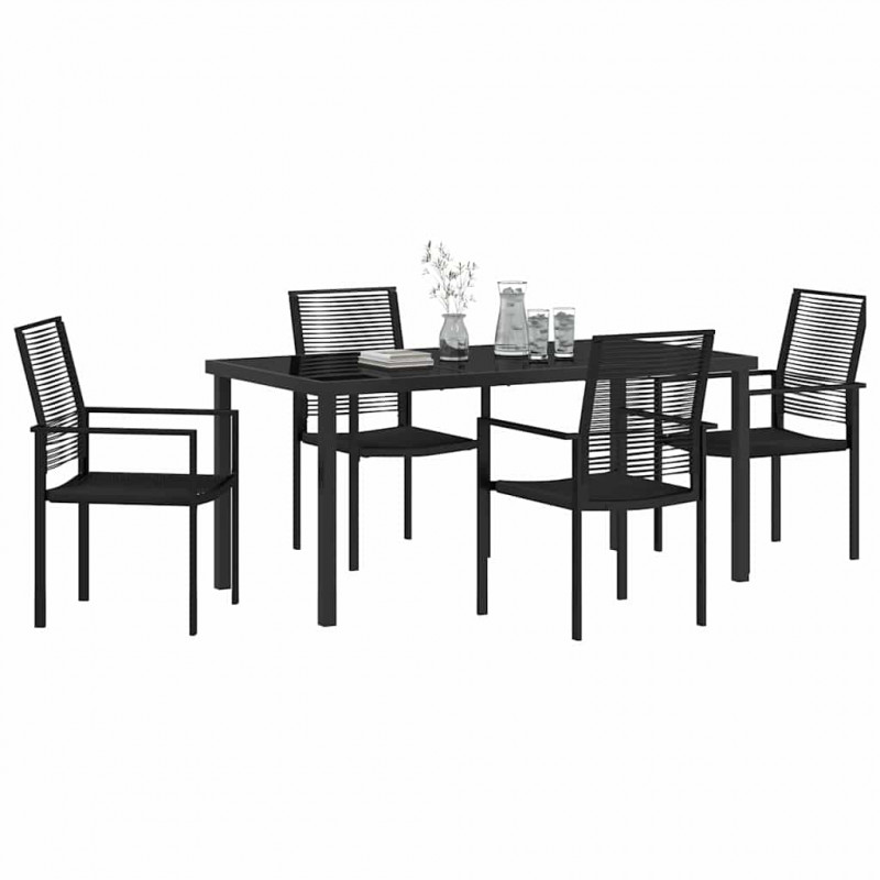 Zestaw do jadalni w ogrodzie 5 pcs Czarny