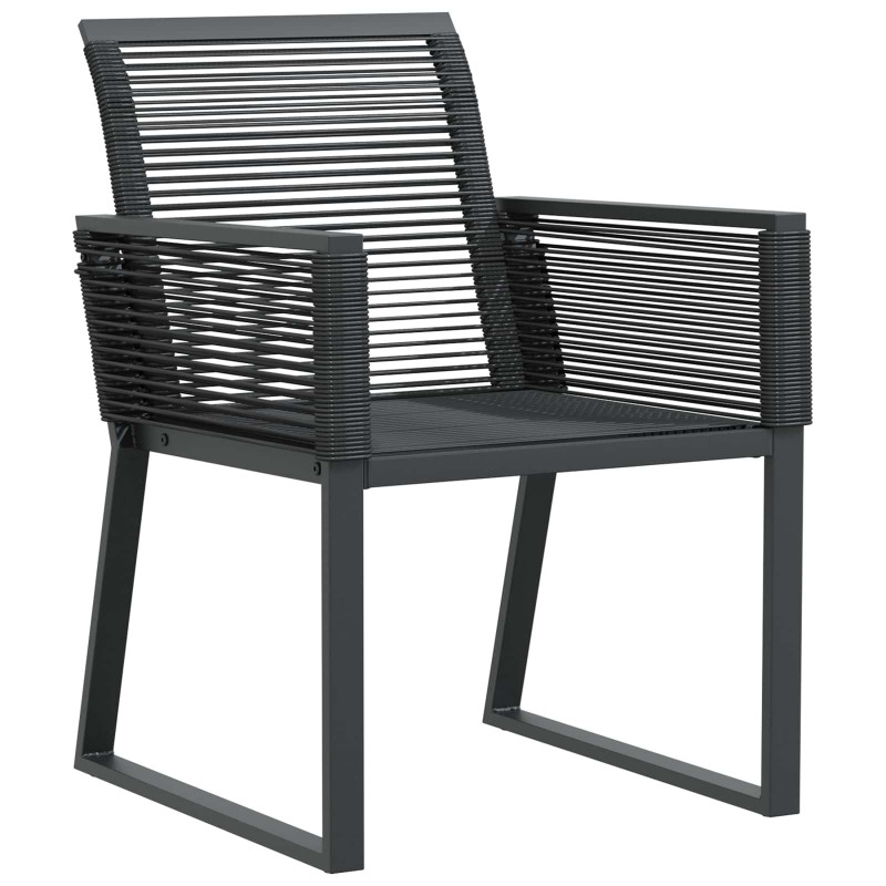 Zestaw do jadalni w ogrodzie 9 pcs Czarny polirattan