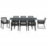 Zestaw do jadalni w ogrodzie 9 pcs Czarny polirattan