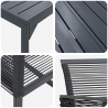 Zestaw do jadalni w ogrodzie 9 pcs Czarny polirattan