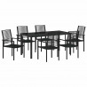 Zestaw do jadalni w ogrodzie 7 pcs Czarny