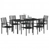 Zestaw do jadalni w ogrodzie 7 pcs Czarny