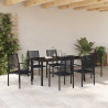 Zestaw do jadalni w ogrodzie 7 pcs Czarny