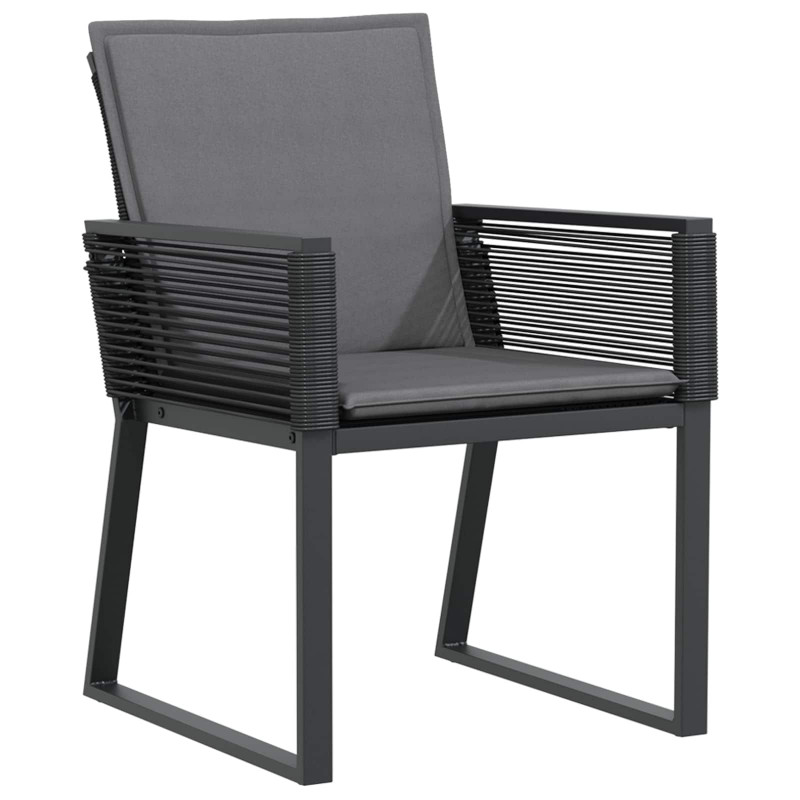 Zestaw do jadalni w ogrodzie 9 pcs Czarny polirattan