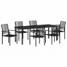 Zestaw do jadalni w ogrodzie 7 pcs Czarny