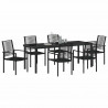 Zestaw do jadalni w ogrodzie 7 pcs Czarny
