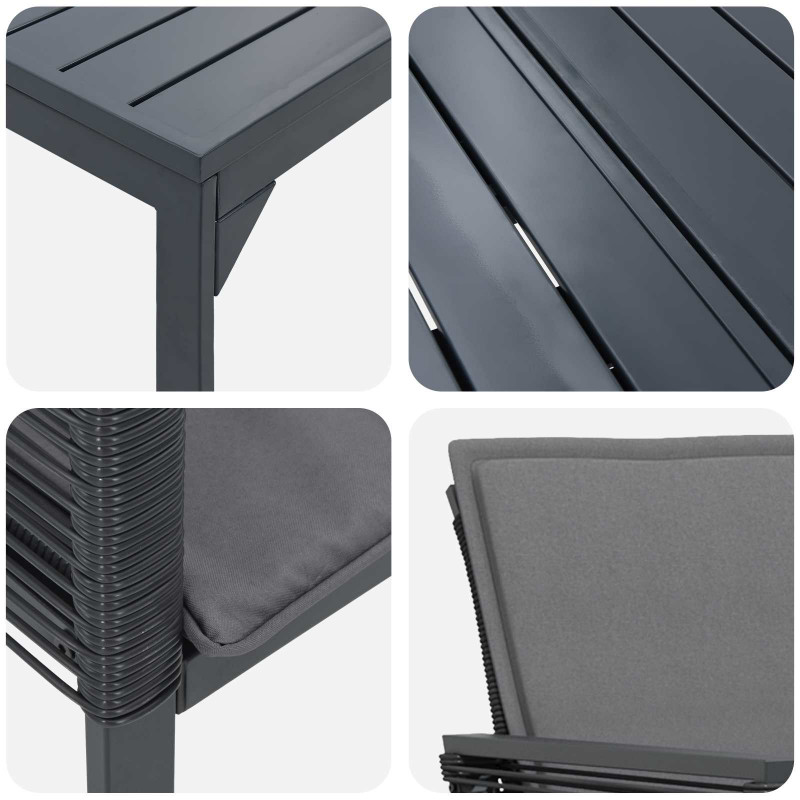 Zestaw do jadalni w ogrodzie 9 pcs Czarny polirattan