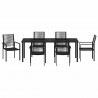 Zestaw do jadalni w ogrodzie 7 pcs Czarny