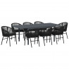 Zestaw do jadalni w ogrodzie 9 pcs Czarny polirattan
