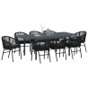 Zestaw do jadalni w ogrodzie 9 pcs Czarny polirattan