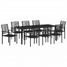 Zestaw do jadalni w ogrodzie 9 pcs Czarny