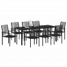 Zestaw do jadalni w ogrodzie 9 pcs Czarny