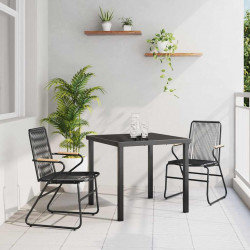 Zestaw do jadalni w ogrodzie 3 pcs Czarny