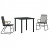 Zestaw do jadalni w ogrodzie 3 pcs Czarny