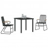 Zestaw do jadalni w ogrodzie 3 pcs Czarny