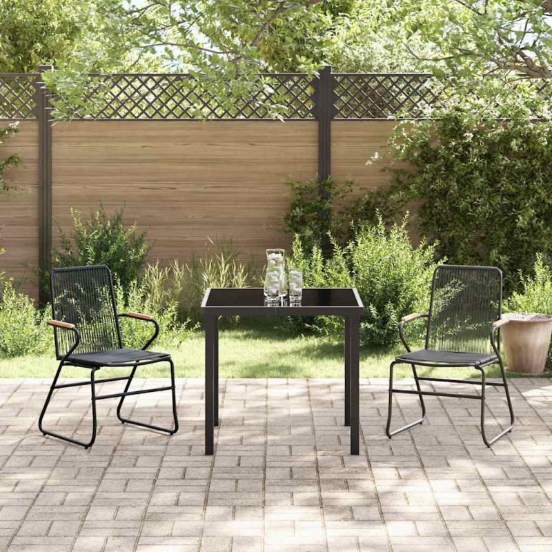 Zestaw do jadalni w ogrodzie 3 pcs Czarny