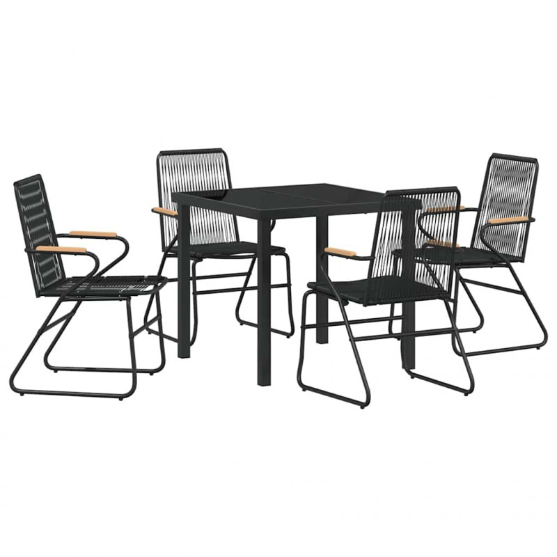 Zestaw do jadalni w ogrodzie 5 pcs Czarny