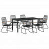 Zestaw do jadalni w ogrodzie 7 pcs Czarny