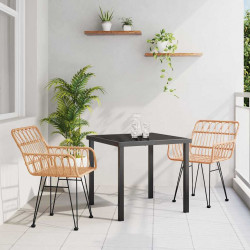 Zestaw do jadalni w ogrodzie 3 pcs Brązowy