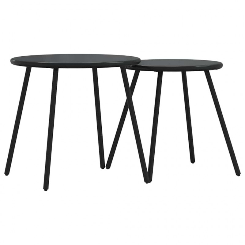 Zestaw do jadalni w ogrodzie 5 pcs Czarny Stal