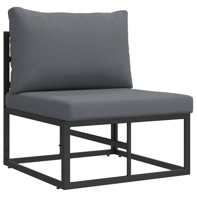 Zestaw Sof na Ogród 4 pcs Czarny Metal