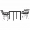 Zestaw do jadalni w ogrodzie 3 pcs Czarny