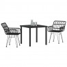 Zestaw do jadalni w ogrodzie 3 pcs Czarny