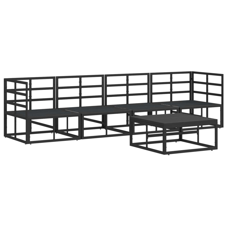 Zestaw Sof na Ogród 5 pcs Czarny Metal