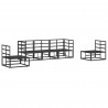 Zestaw Sof na Ogród z poduszką 5 pcs Czarny Aluminium